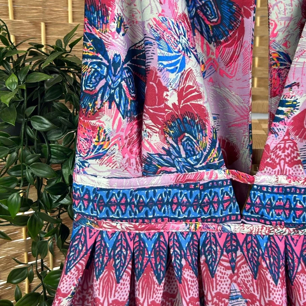 Free People Floral Print Pink & Blue Summer Dress - Picture 4 of 11